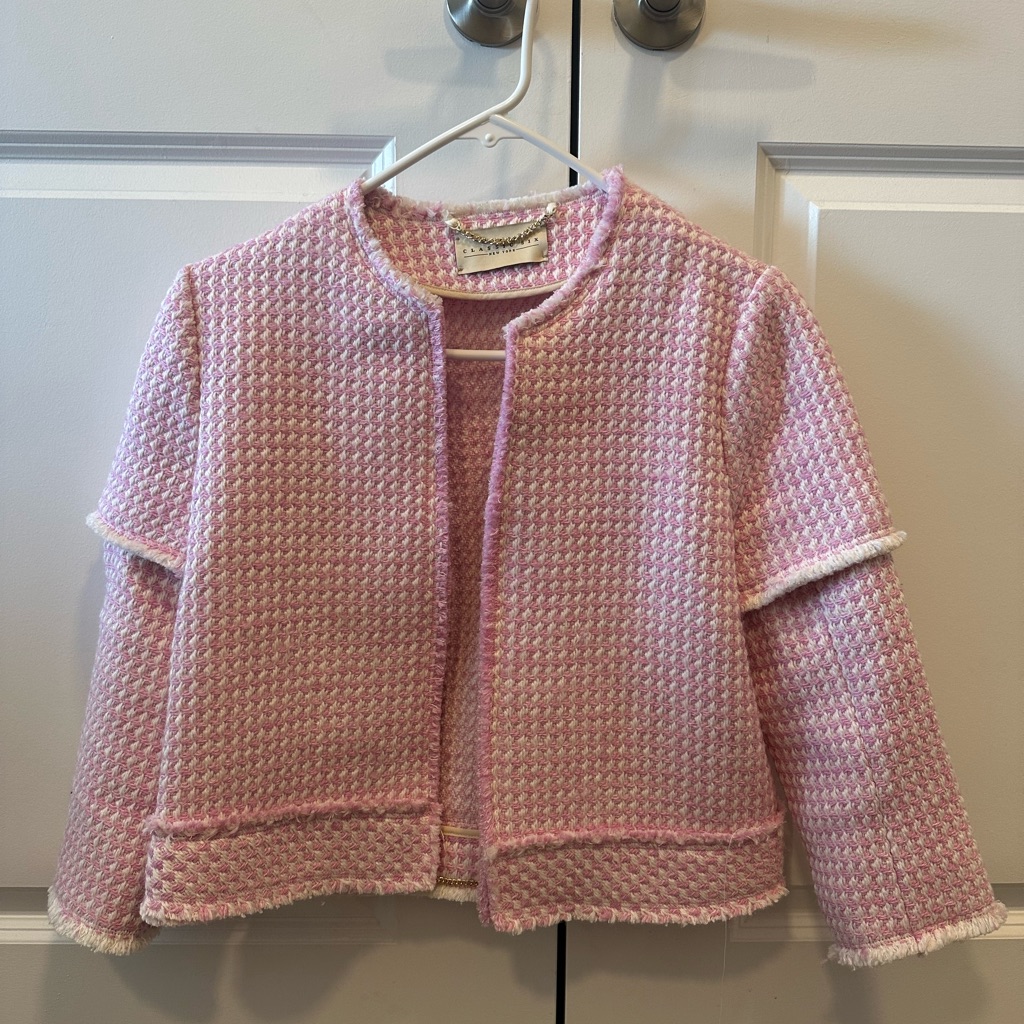 Classic Six New York Gabrielle Convertible Box Jacket In Pink Size 2